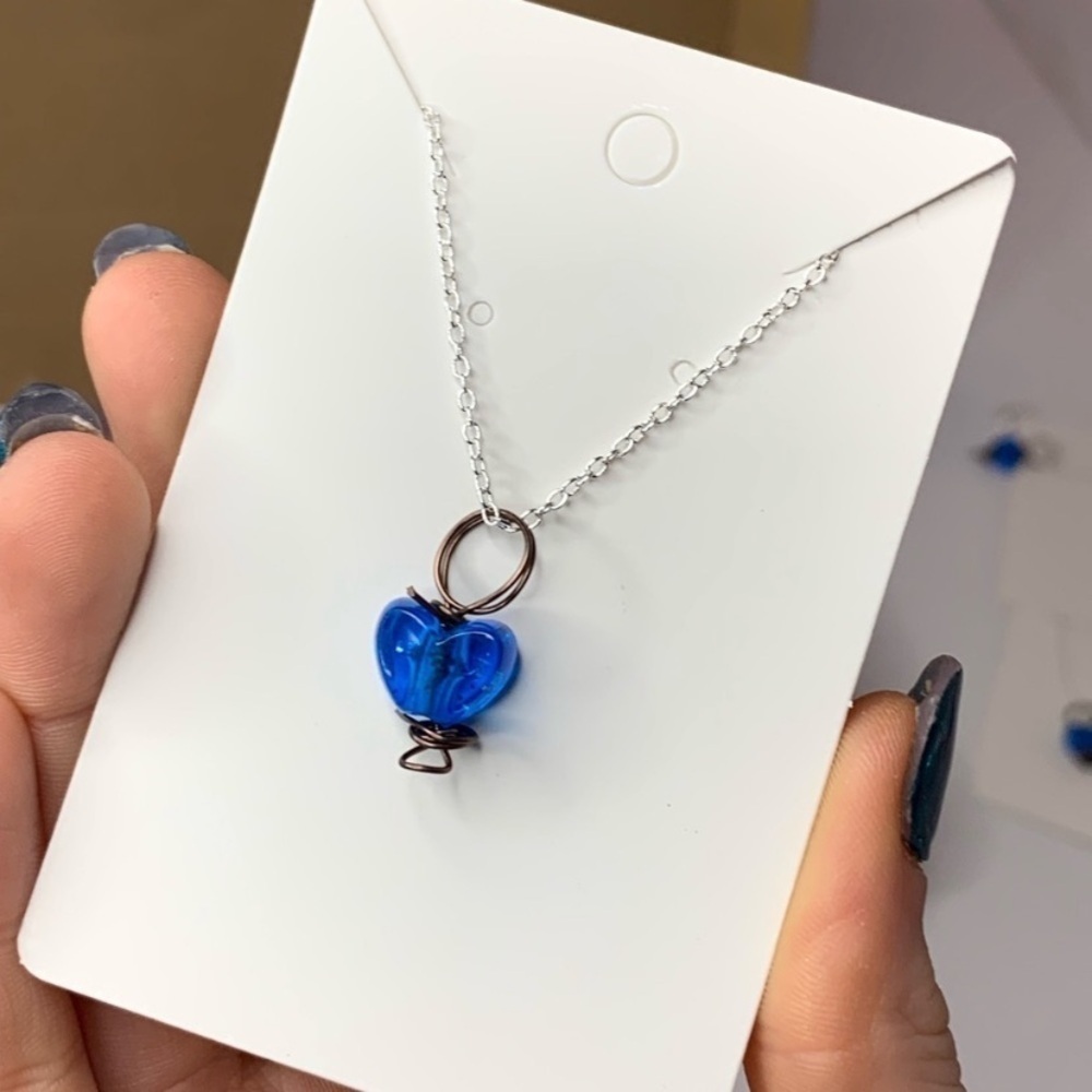 Blue Heart Handmade Necklace